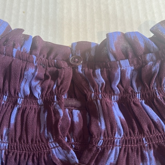 NWT Ann Taylor petite Stylish Purple & blueish Zigzag Women's Top elbow length - Picture 8 of 11